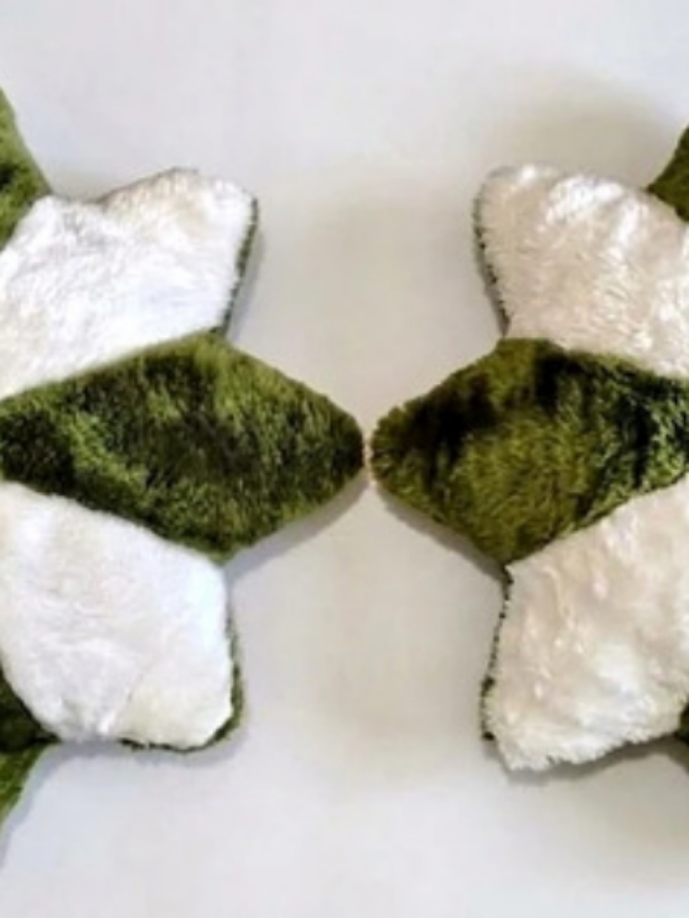 PAIR RARE Vintage 70s Beaverton Toy Co Ontario Pinwheel Star Plush Pillows 2pc